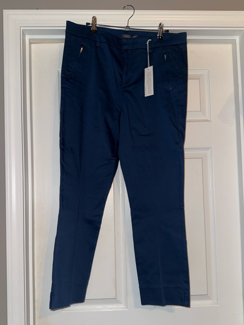 Level 99 Women’s Blue Chinos - Slim Tapered Fit